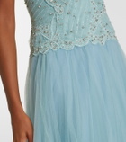 Costarellos Vivienne embellished tulle gown