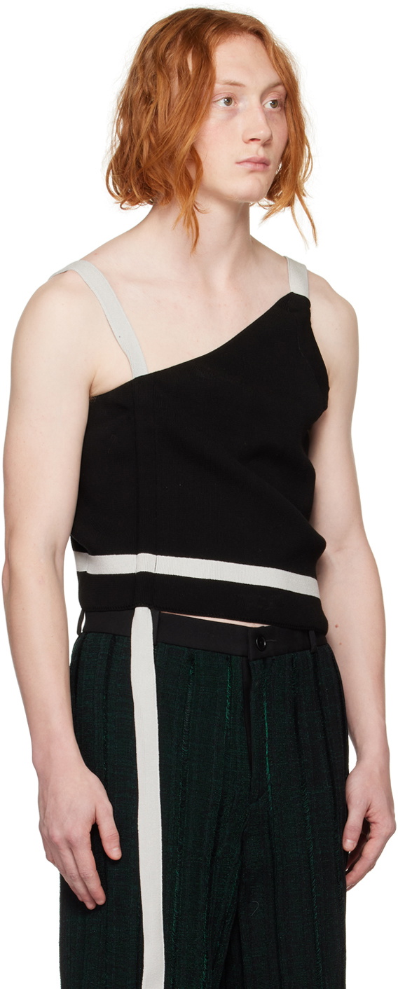 Steven Passaro SSENSE Exclusive Black & Gray Khanh Brice Nguyen Edition Tank Top