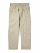 OrSlow - Two Tuck Straight-Leg Pleated Cotton-Twill Trousers - Neutrals
