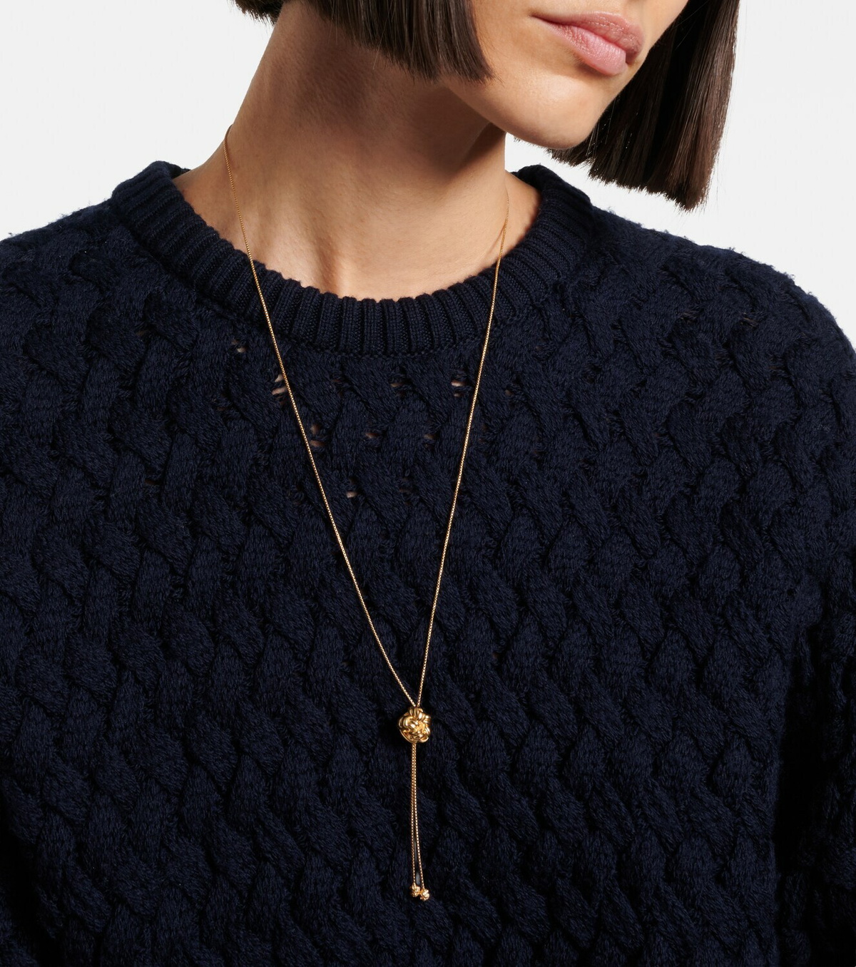 Bottega Veneta Knot gold-plated silver necklace