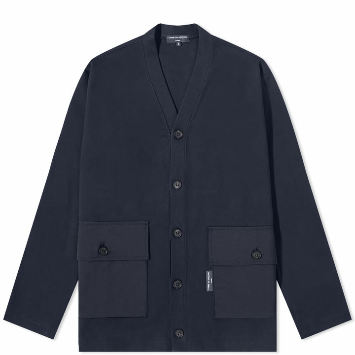 Photo: Comme des Garçons Homme Men's Jersey Ripstop Pocket Cardigan in Navy