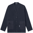 Comme des Garçons Homme Men's Jersey Ripstop Pocket Cardigan in Navy