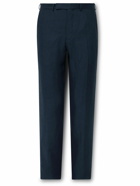 Zegna - Slim-Fit Oasi Lino Twill Suit Trousers - Blue