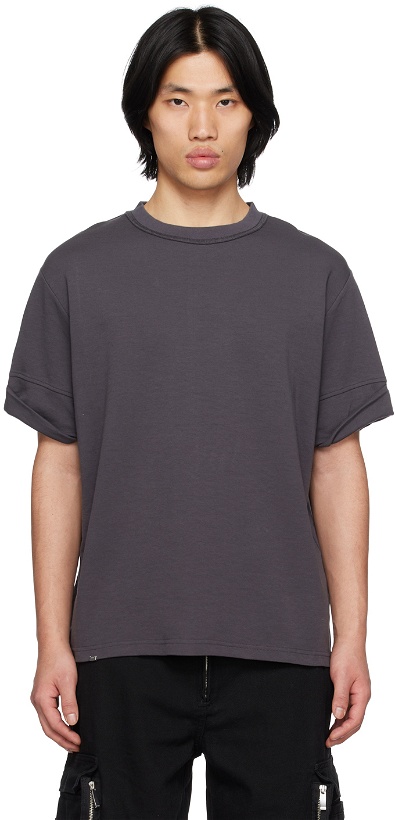 Photo: C2H4 Gray Embroidered T-Shirt