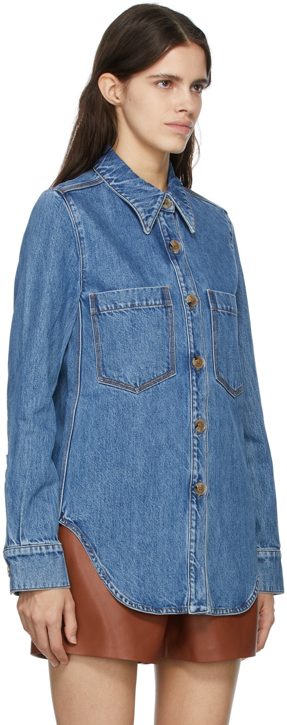 Nanushka Blue Mireio Denim Jacket