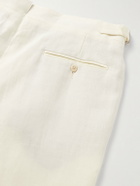 Stòffa - Straight-Leg Pleated Linen Trousers - Neutrals