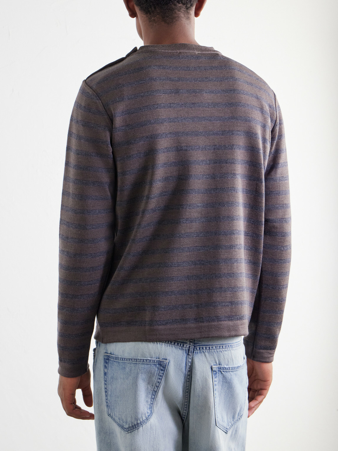 S.N.S. Herning - Naval Striped Virgin Wool Sweater - Brown