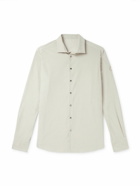 Moncler - Logo-Embroidered Cotton-Corduroy Shirt Jacket - Neutrals