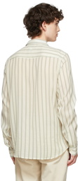 HOPE Green Viscose Neat Stripe Shirt