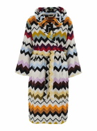 Missoni murrina Multicolor Bathrobe With Hood And All-over Zigzag Motif In Cotton Home