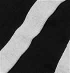 Moncler - Colour-Block Ribbed Stretch Cotton-Blend Socks - Men - Black