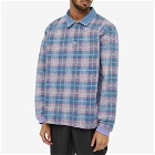 Fucking Awesome Men's Plaid Rugby Shirt in Blue/Pink