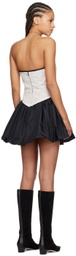 FIDAN NOVRUZOVA Black & White Charlotte Faux-Leather Minidress