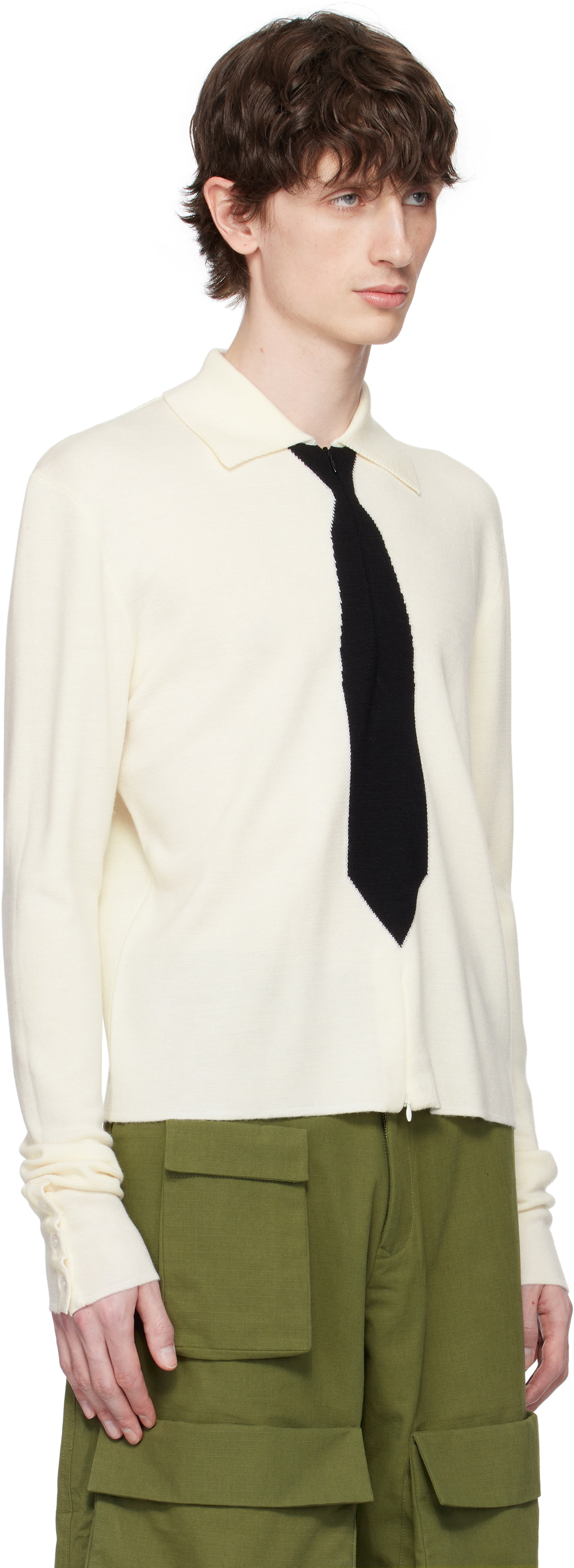 SPENCER BADU Off-White Knitted Uniform Polo
