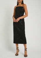 Rebecca Vallance Neve Sequin-embellished Midi Dress Black