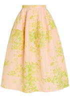 Erdem Floral-print Woven Midi Skirt Light Pink