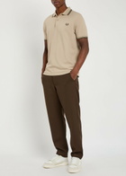 Fred Perry Twin Tipped Logo Piqué Cotton Polo Shirt Ecru