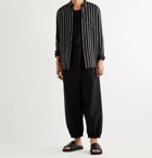 SAINT LAURENT - Tapered Wool and Mohair-Blend Trousers - Black