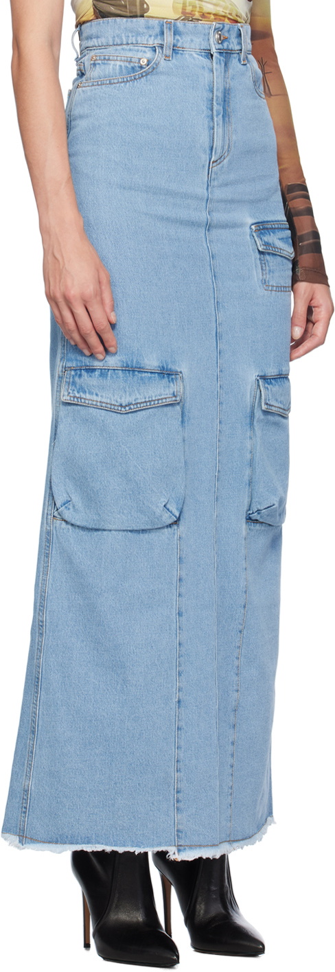 GCDS Blue Ultracargo Maxi Skirt