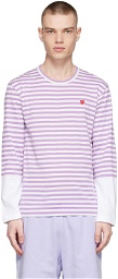 COMME des GARÇONS PLAY Purple Cotton Long Sleeve T-Shirt