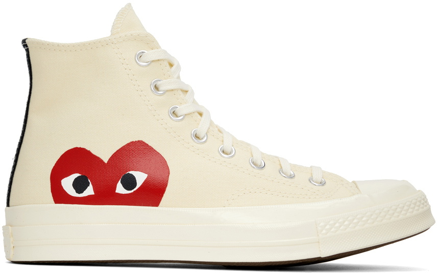 COMME des GARCONS PLAY Off White Converse Edition Chuck 70 High Top Sneakers SSENSE