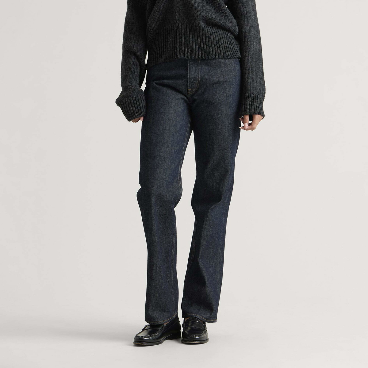 Auralee Women's Hard Twist Denim Pants in Indigo