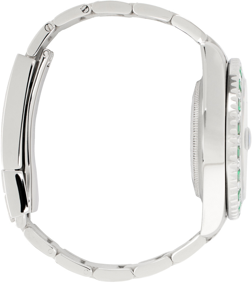 BAPE Silver & Green Type 1 Crystal Stone Watch A Bathing Ape BAPE Silver & Green Type 1 Crystal Stone Watch A Bathing Ape