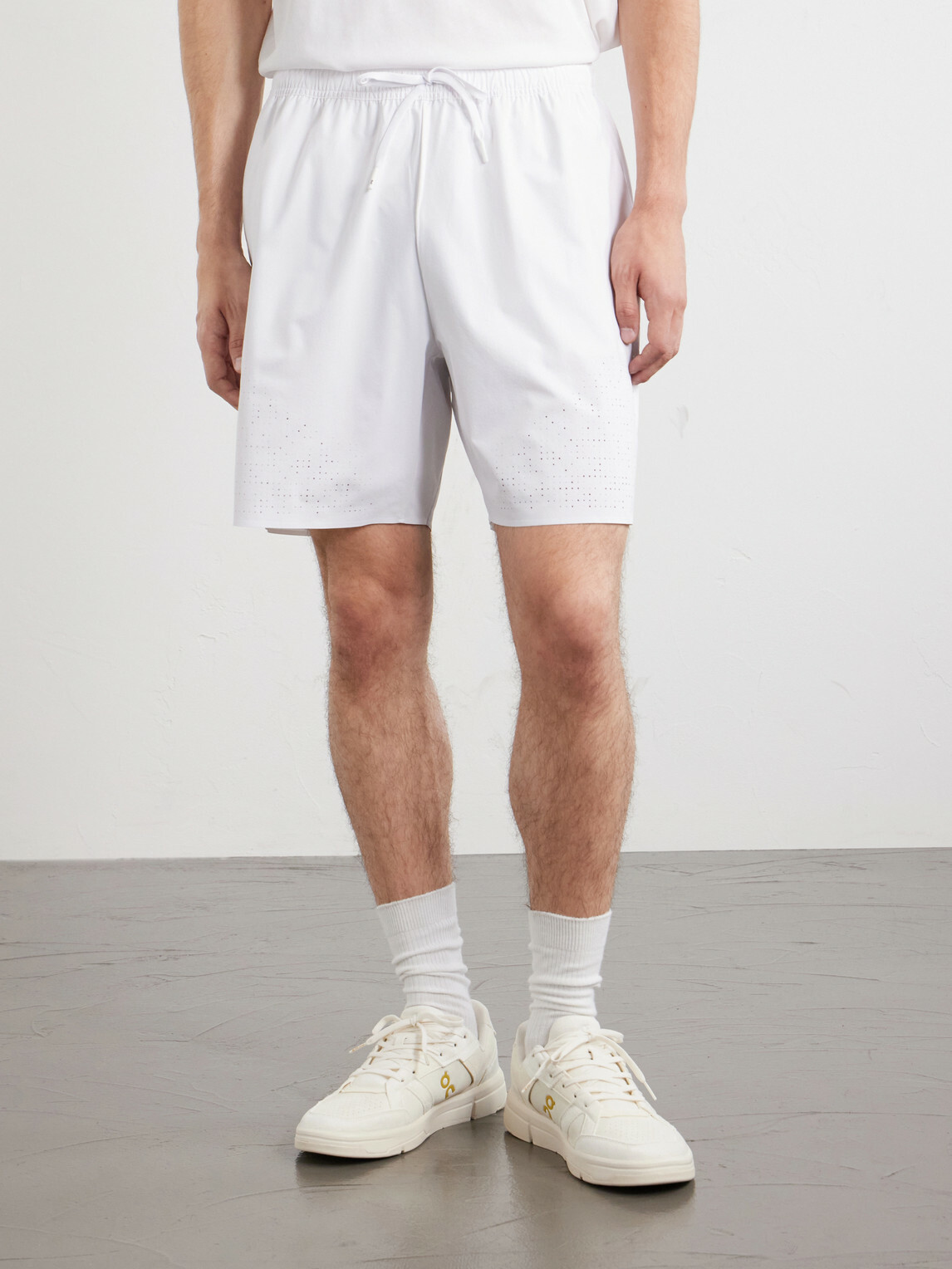 On - Court Straight-Leg Recycled-Shell Tennis Shorts - White