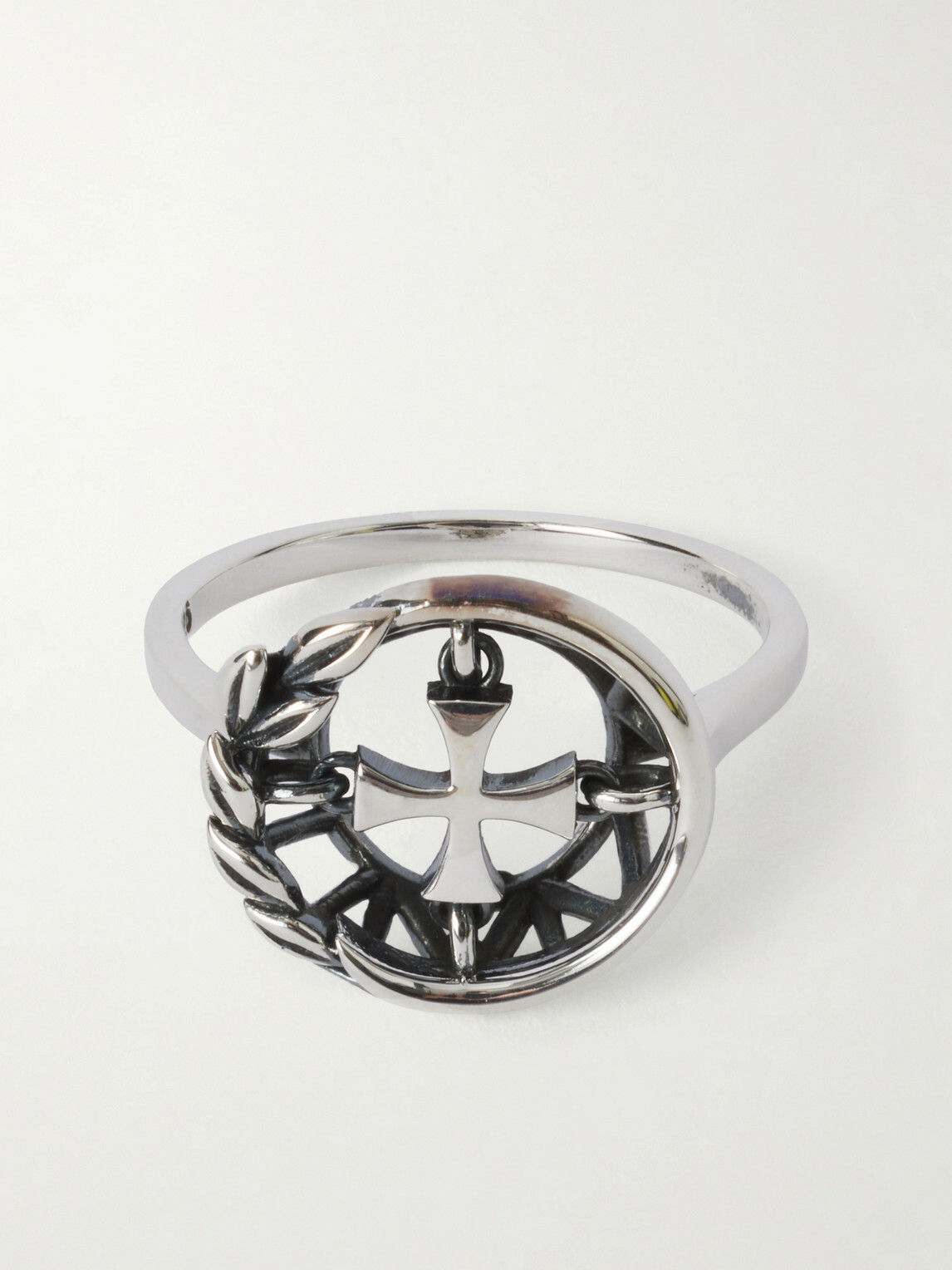 Enfants Riches Déprimés - Wreath Cross Sterling Silver Ring - Silver