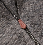 Inis Meáin - Linen Half-Zip Sweater - Gray