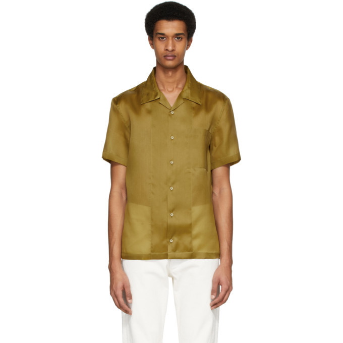 Photo: Helmut Lang Tan Silk Casual Fit Shirt