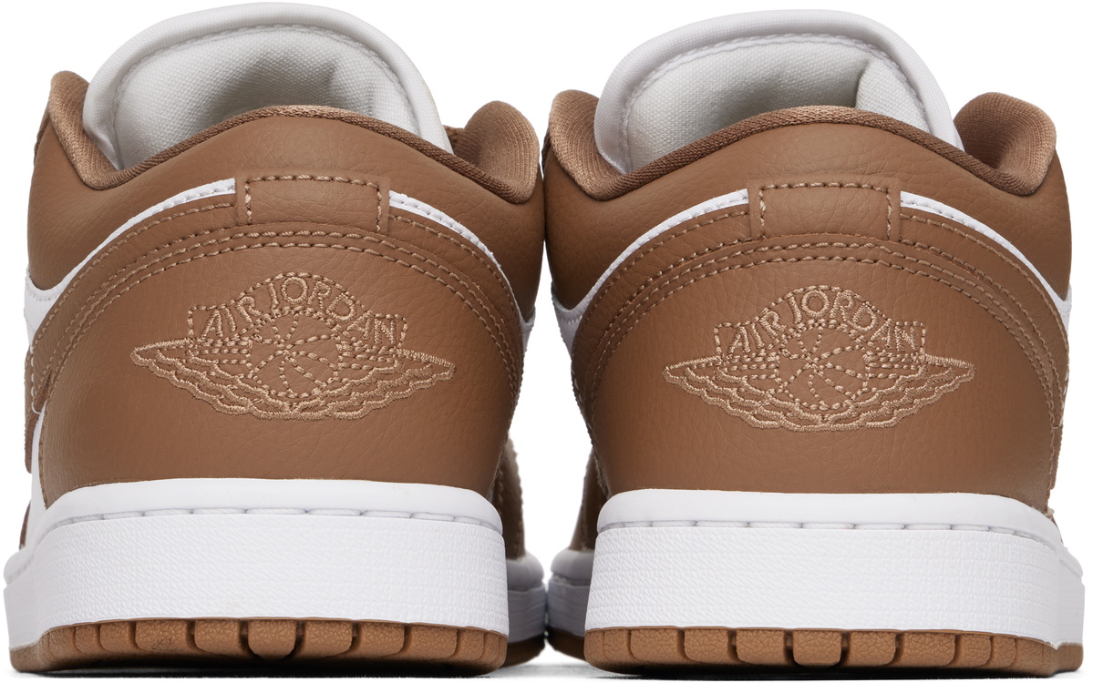 Nike Jordan White & Brown Air Jordan 1 Low Sneakers