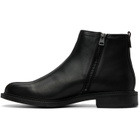 Hugo Black Leather Logo Trim Boots