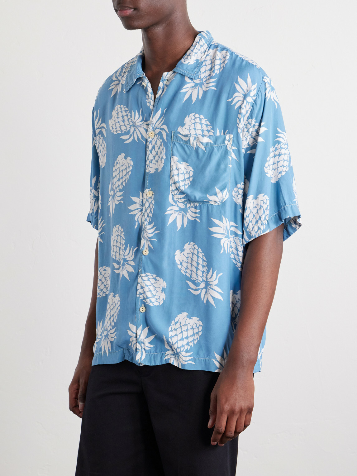 Remi Relief - Printed Woven Shirt - Blue