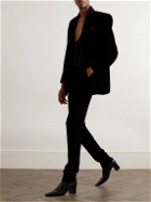 SAINT LAURENT - Double-Breasted Velvet Suit Jacket - Black