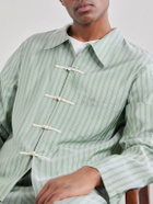 BODE - Sylvan Striped Silk-Satin Shirt - Green