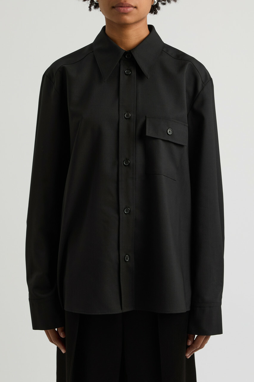 Khaite Yatty Wool Shirt Black