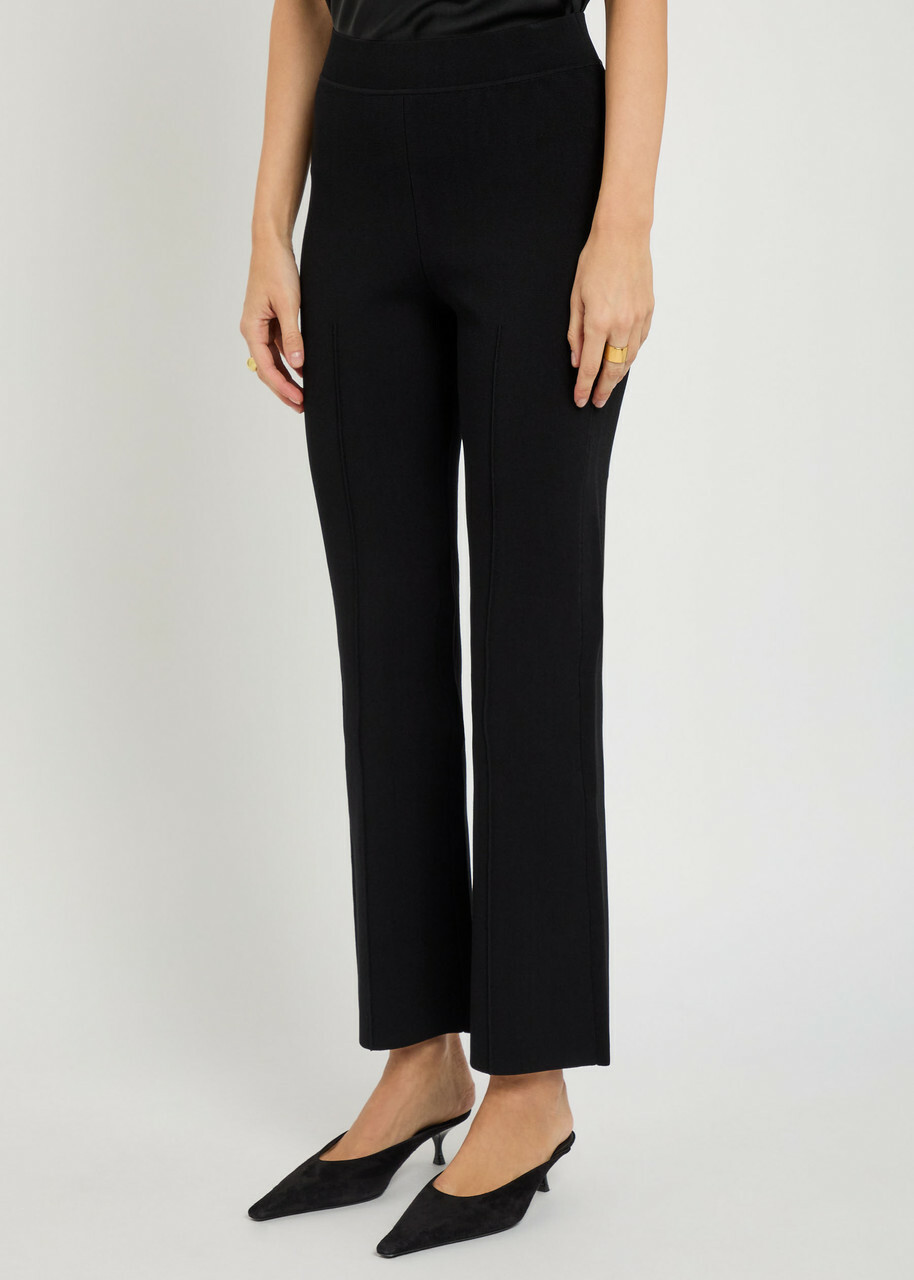 Simkhai Ashlon Flared-leg Stretch-knit Trousers Black