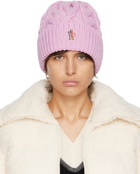 Moncler Grenoble Pink Logo Beanie