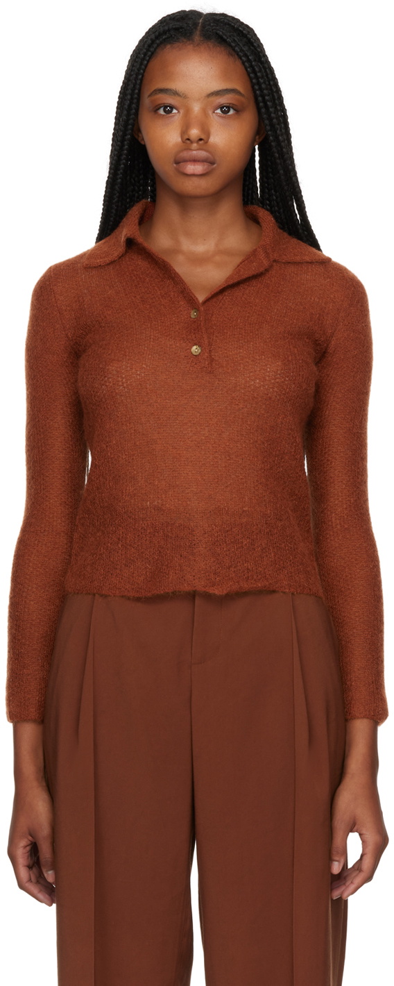 Vince Brown Brushed Polo