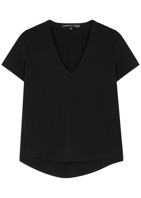 Photo: Veronica Beard Top Cindy SS Veck T-shirt Black