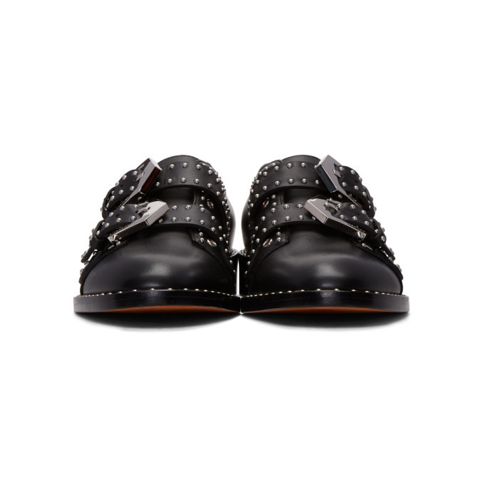 Givenchy Black Studded Monk Strap Shoes Givenchy display picture 2