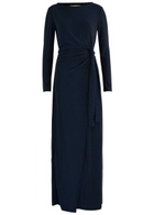 Diane Von Furstenberg Simona Wrap-effect Lamé Maxi Dress Dark Navy