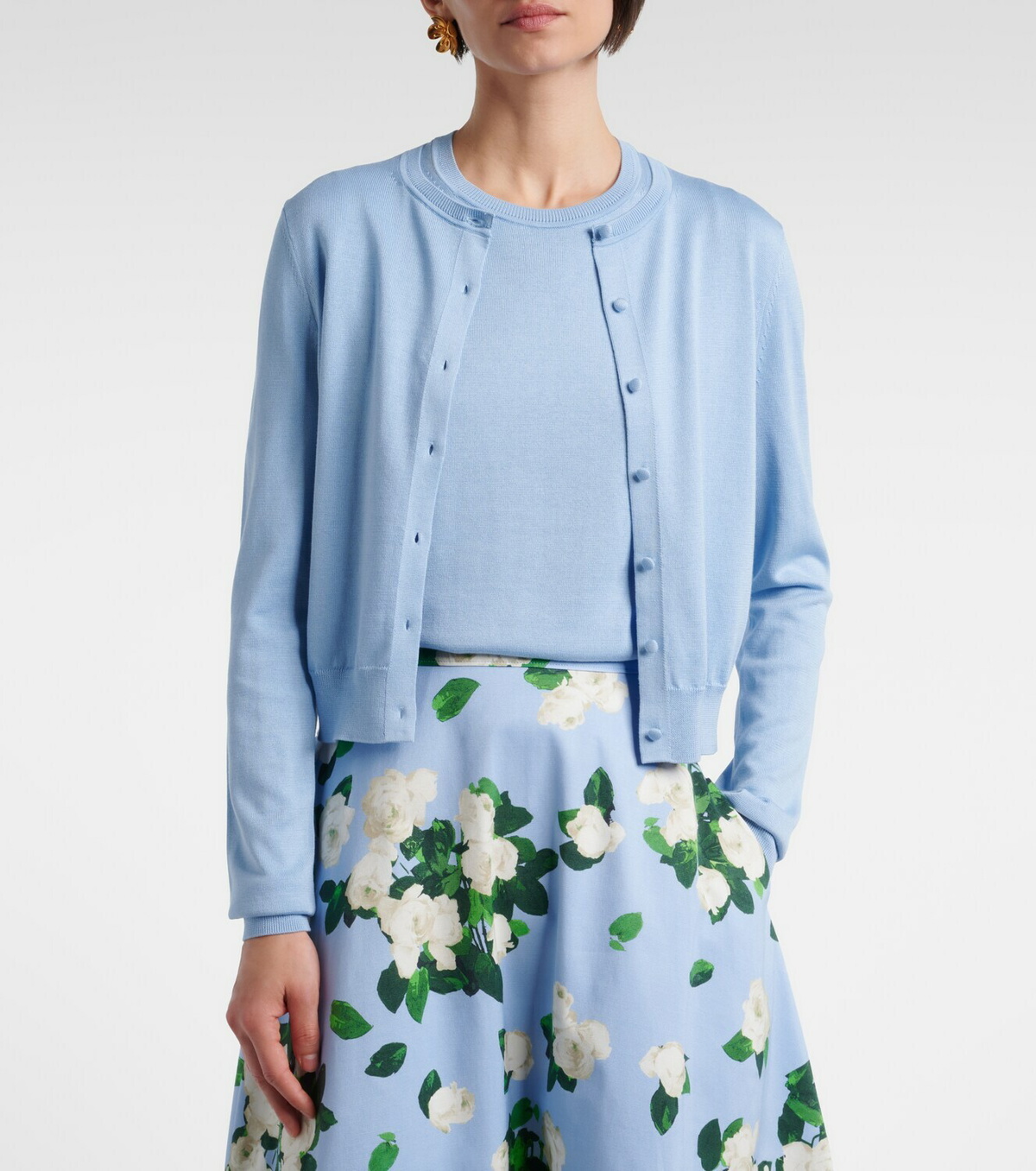 Carolina Herrera Cropped silk and cotton cardigan