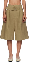 Simone Rocha Beige Wide Leg Multi Belt Loop Shorts