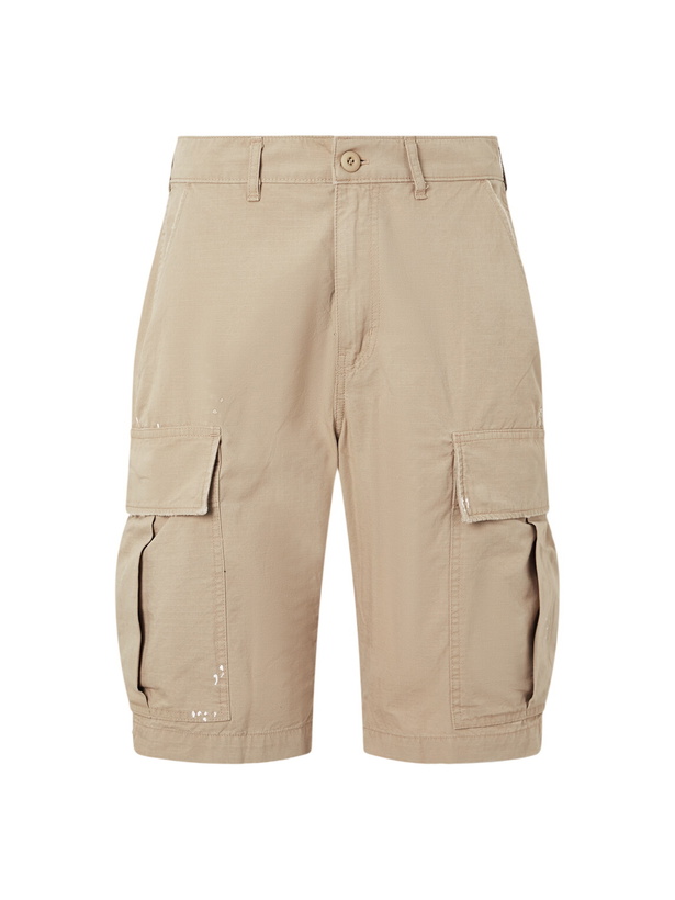Photo: Cherry Los Angeles - Wide-Leg Cargo Cotton Shorts - Neutrals