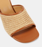 JW Anderson Chain Heel leather-trimmed raffia sandals