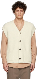 Nanushka Off-White Ervin Fleece Vest Cardigan