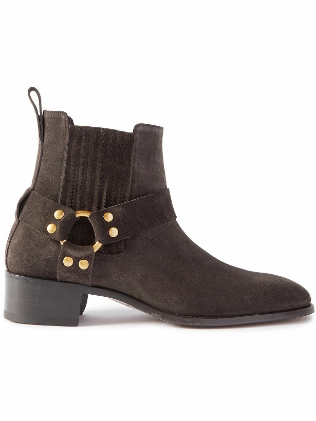 Photo: TOM FORD - Rupert Embellished Suede Chelsea Boots - Brown