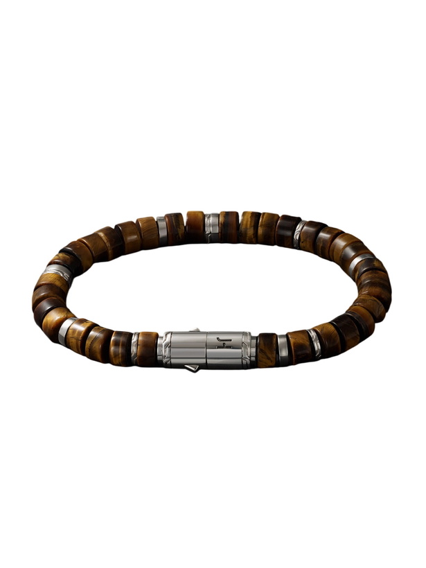 Photo: John Hardy - Heishi Sterling Silver Tiger Eye Beaded Bracelet - Brown